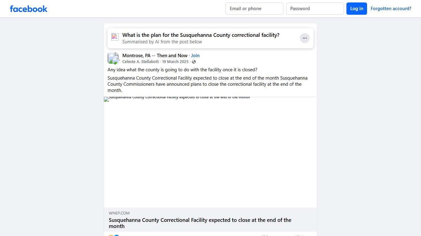 Montrose, PA -- Then and Now Any idea what the county is going to do with the facility once it is closed Facebook